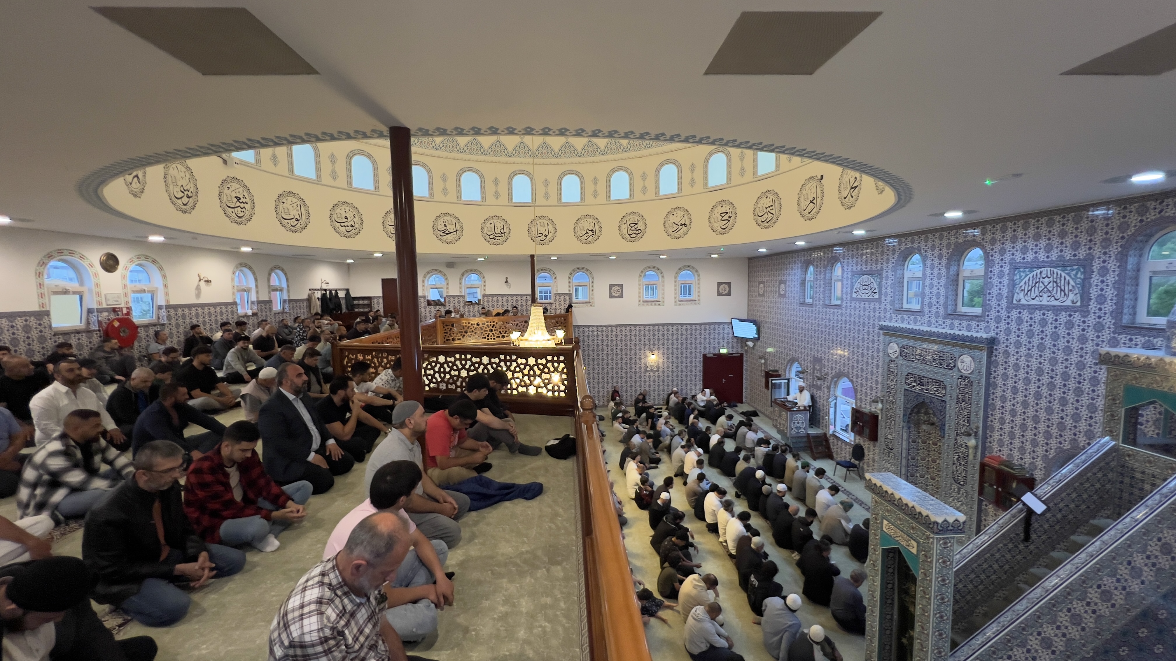 Muslims perform Eid al-Adha prayers at the Yildiz Islamic Center of the Islamic Community's South Holland region (IGMG) in Schiedam, The Netherlands.
