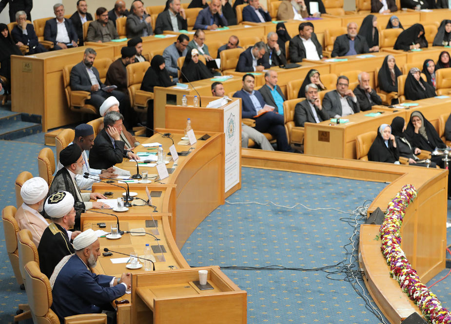 تہران میں اسلامی اتحاد کی 37ویں بین الاقوامی کانفرنس کا انعقاد، ایرانی صدر سید ابراہیم رئیسی کا خطاب