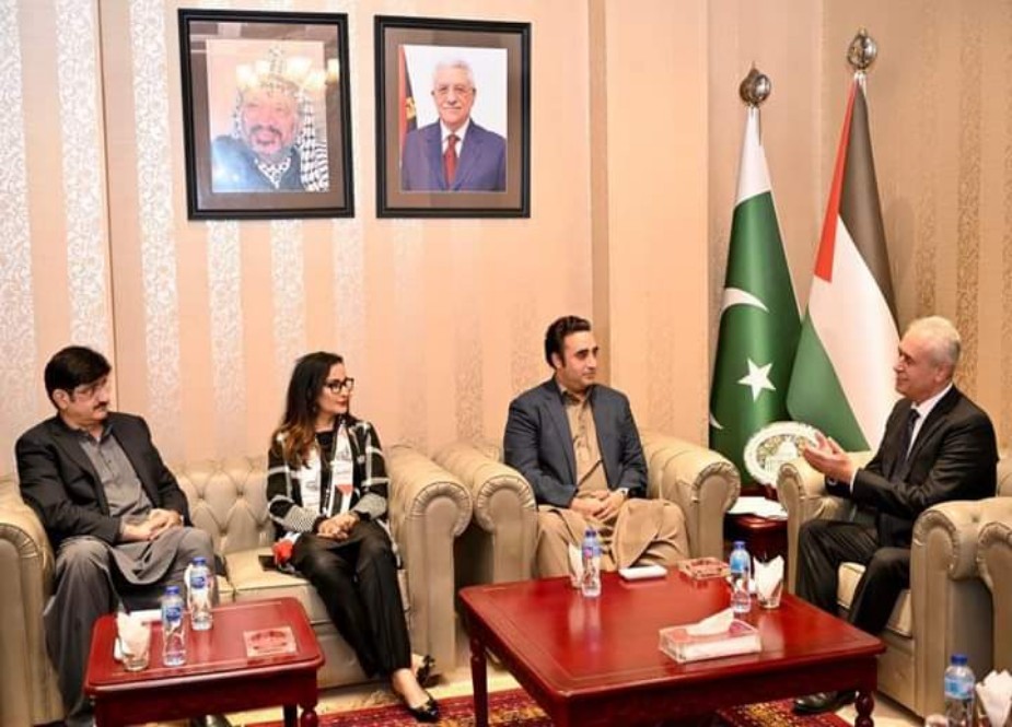 اسلام آباد، بلاول بھٹو کی فلسطینی سفارت خانے آمد کی تصاویر