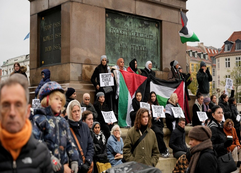 ڈنمارک، شہریوں کے غزہ کے ساتھ اظہار یک جہتی کی تصویر
