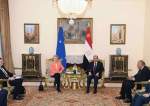 Egyptian President Abdel Fattah El-Sisi in a meeting with President of the European Commission Ursula von der Leyen in Cairo