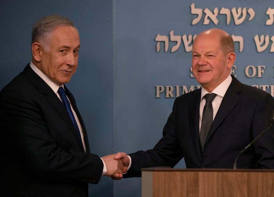 Israeli PM Benjamin Netanyahu and German Chancellor Olaf Scholz