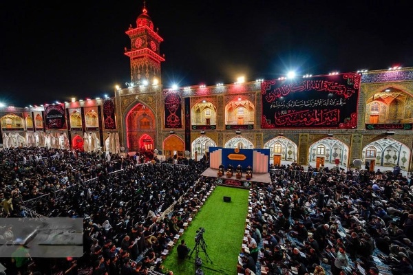 حرم امام علی ع میں شب قدر کی عبادات کے مناظر
