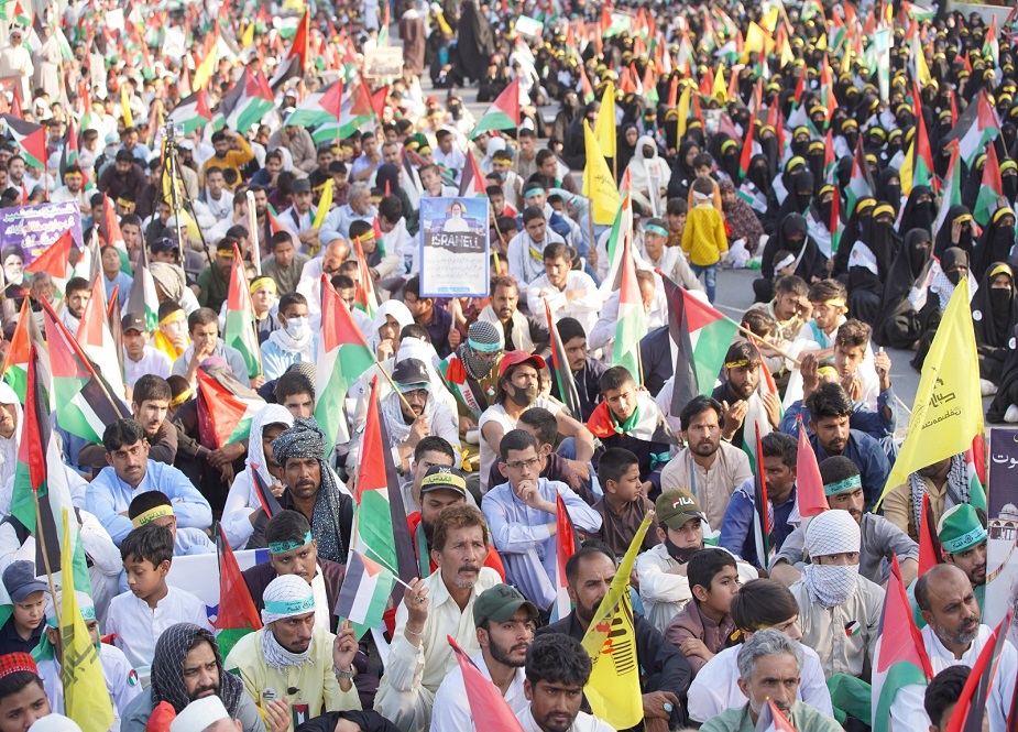 لاہور، تحریک بیداری امت مصطفیٰ کی یکجہتی فلسطین ریلی کے مناظر