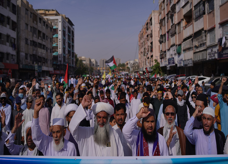 تحریک بیداری امت مصطفیؐ کے تحت کراچی میں القدس ریلی کا انعقاد، علماء و عوام کی شرکت