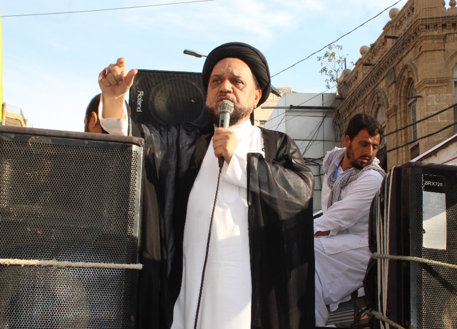 علامہ سید ساجد علی نقوی کی اپیل پر شیعہ علماء کونسل کراچی کی مرکزی القدس ریلی