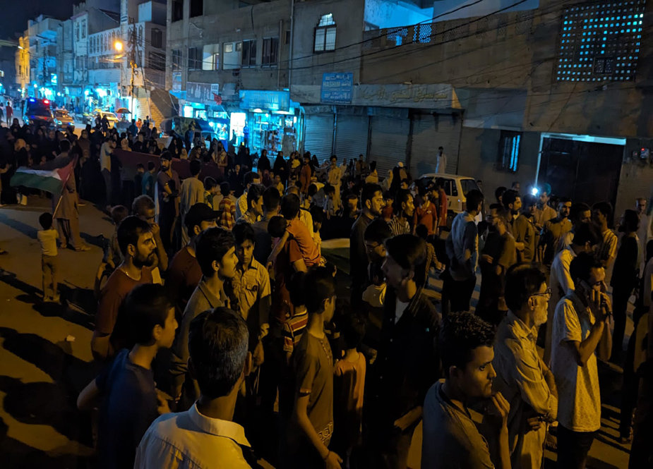 مظلومین فلسطین کی حمایت  اور قدس کی آزادی کیلئے آئی ایس او کراچی کی احتجاجی ریلی
