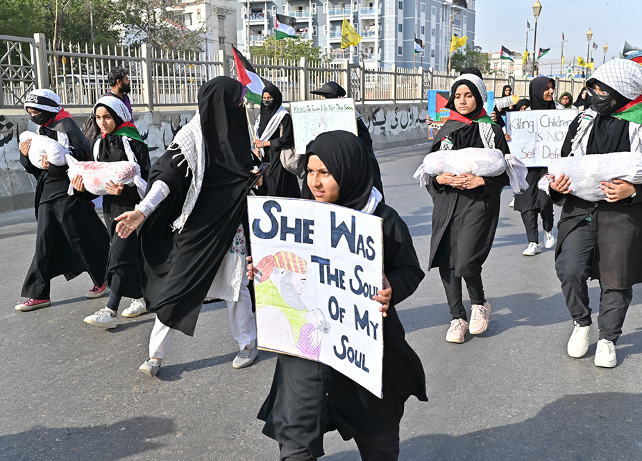 کراچی، مرکزی آزادی القدس ریلی میں امامیہ محبین کے خصوصی دستے
