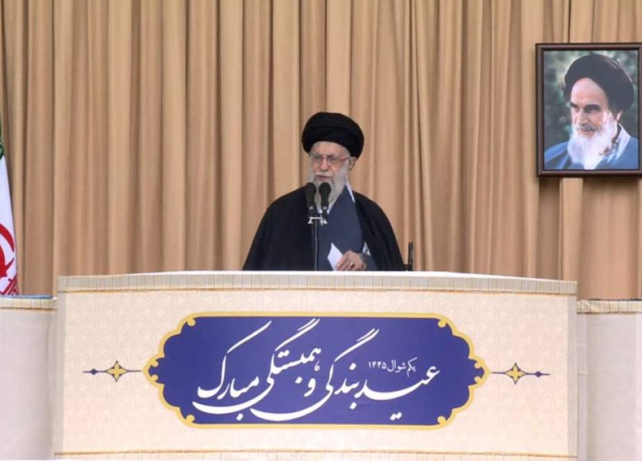 Ayatollah Seyyed Ali Khamenei speaks at Imam Khomeini’s Grand Mosalla in the Iranian capital of Tehran
