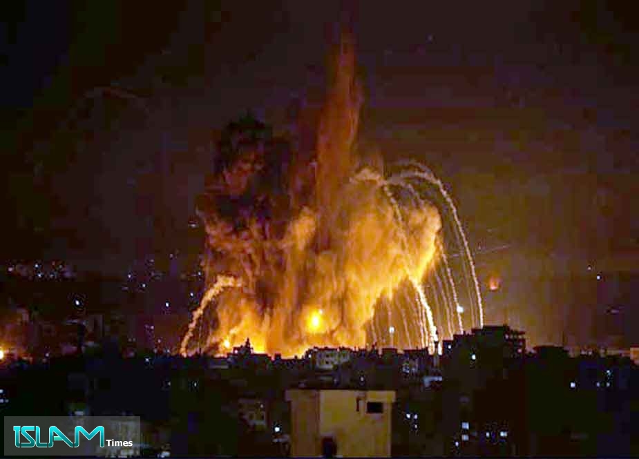 غزہ کی پٹی کیخلاف غاصب صیہونیوں کے مسلسل حملے جاری