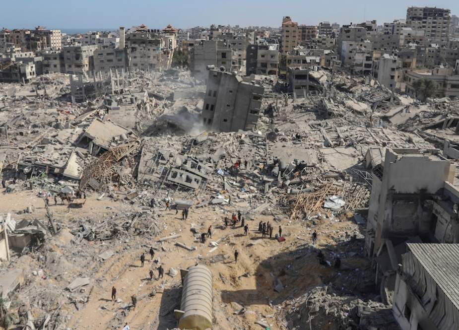 Destroyed buildings in Gaza Strip