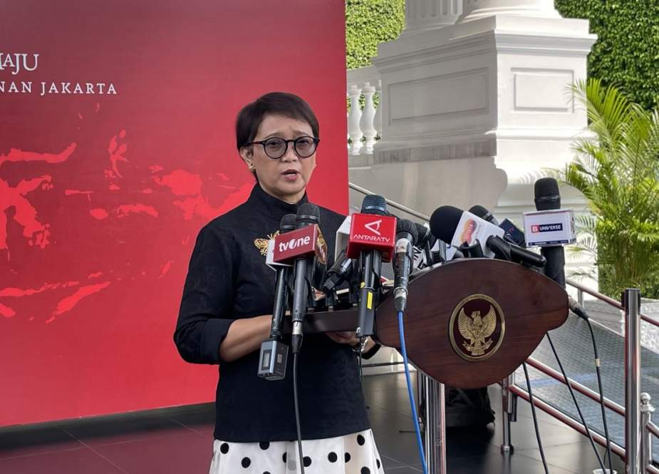 Menteri Luar Negeri RI Retno Marsudi di Istana Kepresidenan, Jakarta