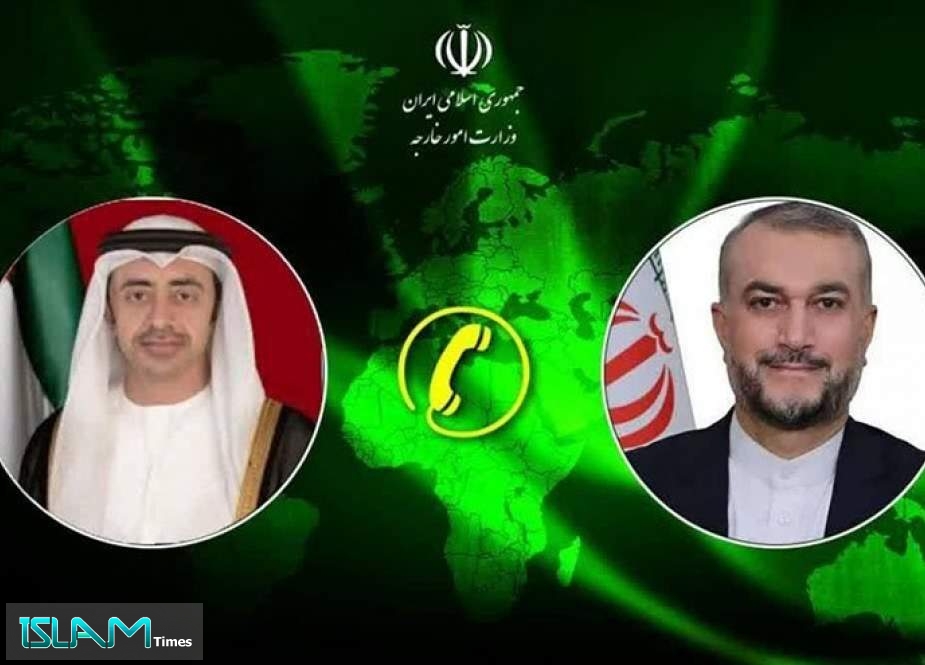 وزيرا خارجية ايران والامارات يتشاوران حول اخر المستجدات في المنطقة