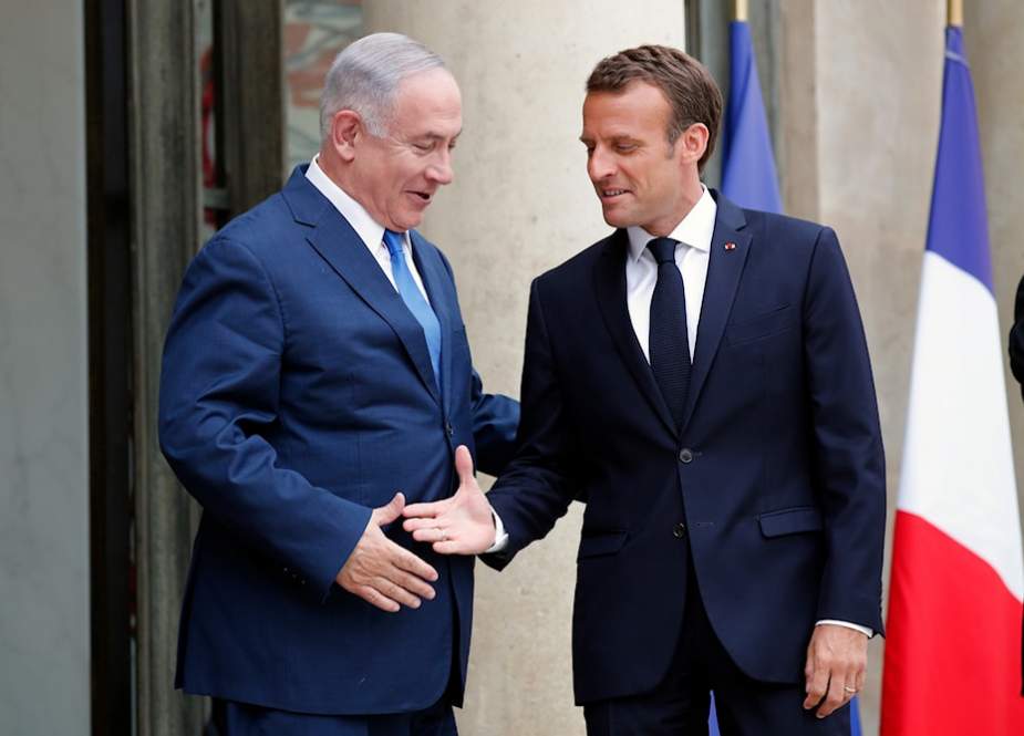 Israeli Prime Minister Benjamin Netanyahu and France President Emmanuel Macron