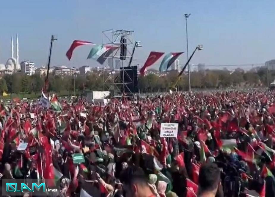Turkish People Hold Pro-Palestine Rally in Istanbul