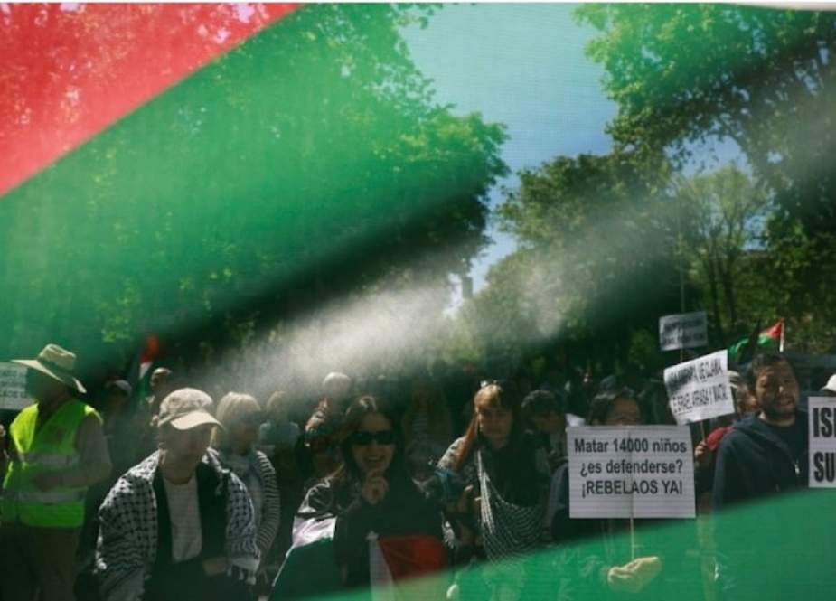 Pro-Palestinian protesters march in Madrid