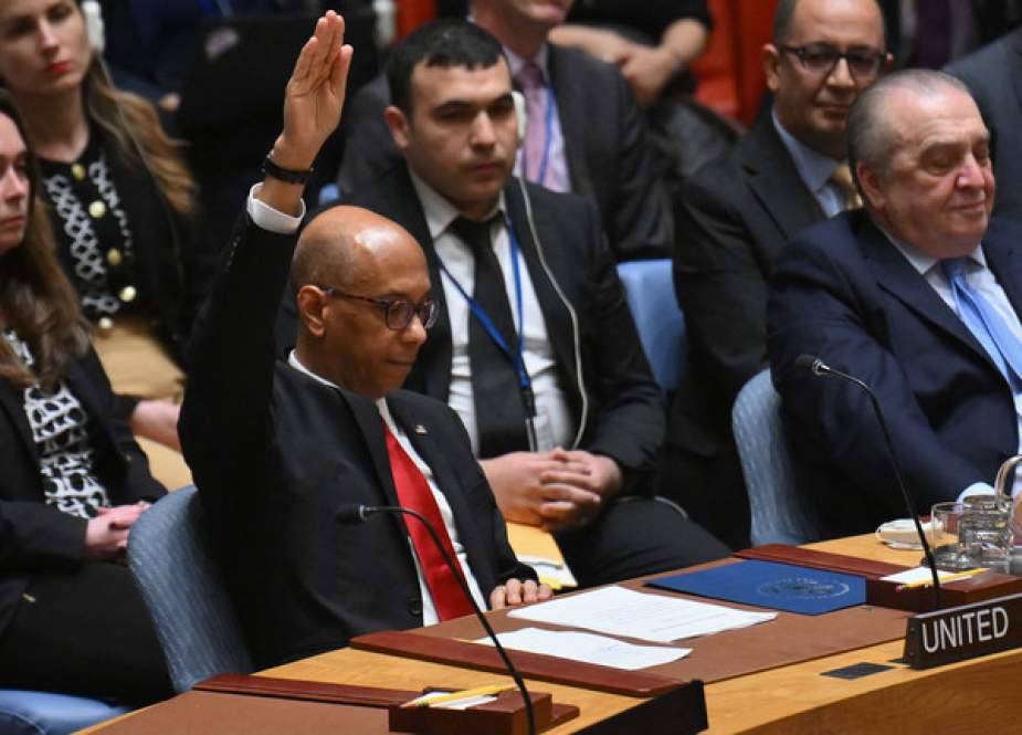 US Deputy Ambassador to the UN Robert Wood votes against a resolution allowing Palestinian UN membership at United Nations