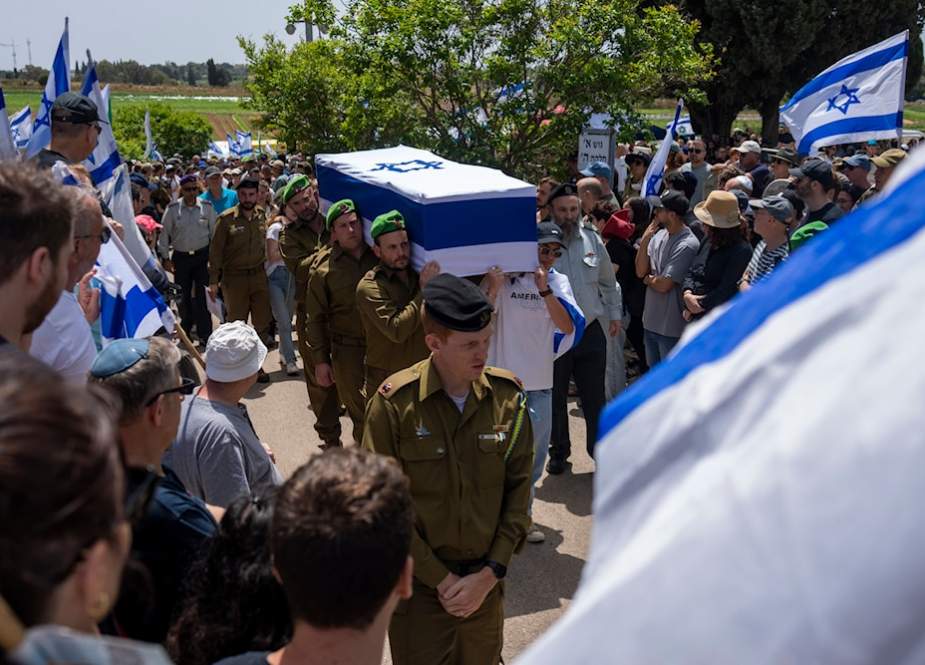 Funeral of Israeli Major Dor Zimel, a deputy company commander, who was killed in a top-tier Hezbollah operation launched on Arab al-Aramshe