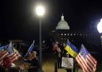 Supporters of Ukraine rally outside the US Capitol