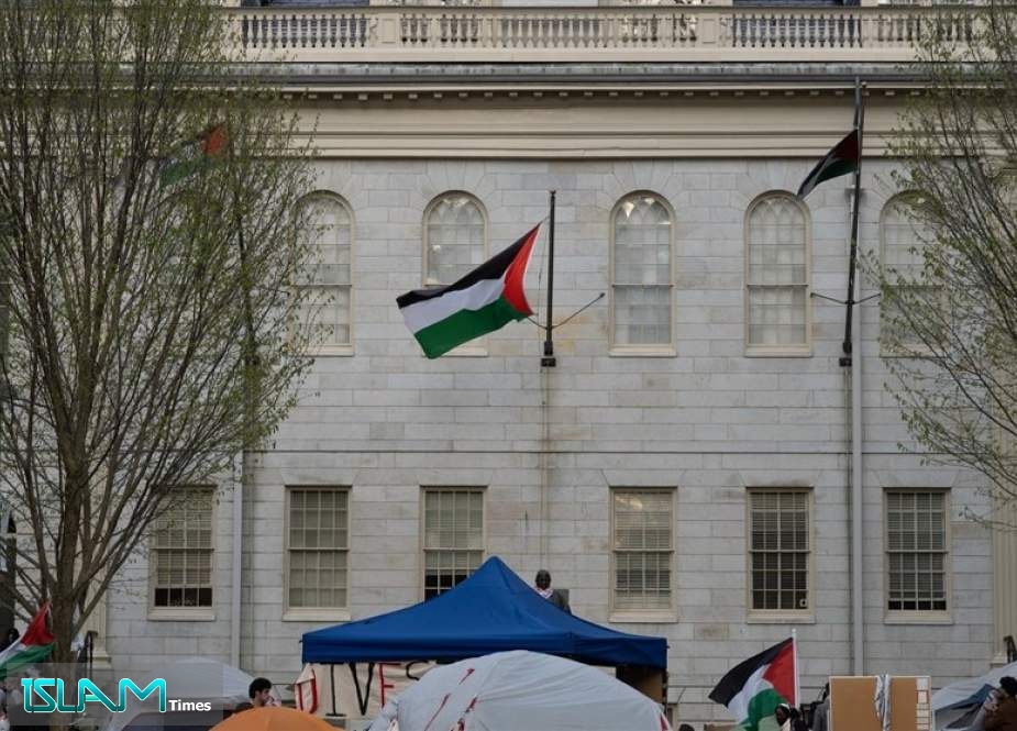 Student Protesters Raise Palestinian Flags at Harvard