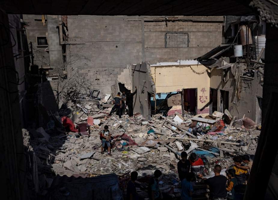 A house after it was hit by an Israeli airstrike in Rafah, Gaza Strip