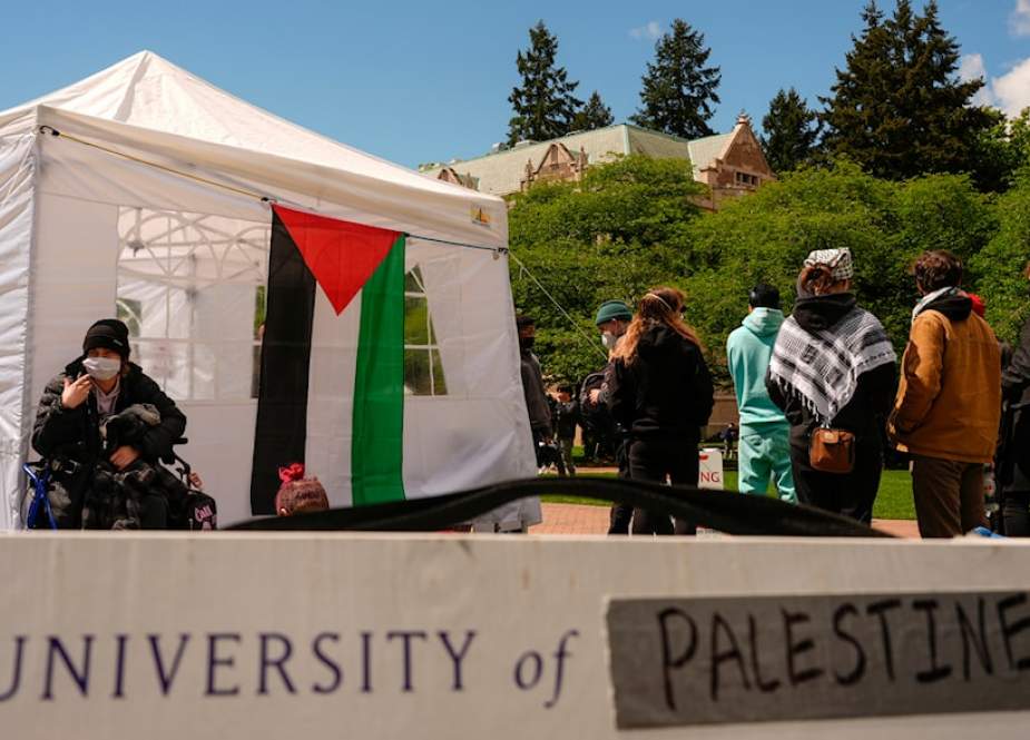 University of Palestine at a pro-Palestinian encampment on the University of Washington campus