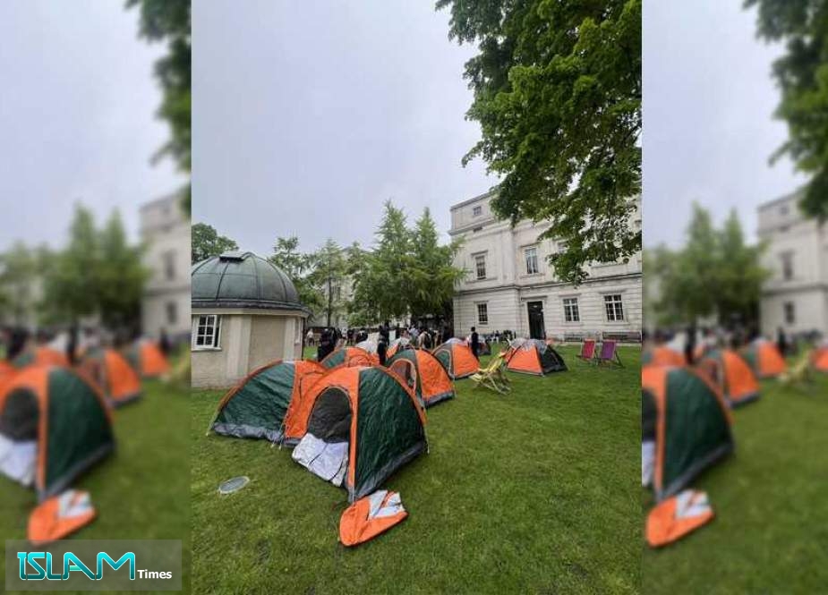 University of College London Students Rally in Pro-Palestinian Encampment