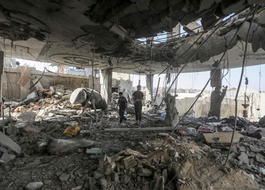 Ruin of Chahine family home in Rafah, Gaza