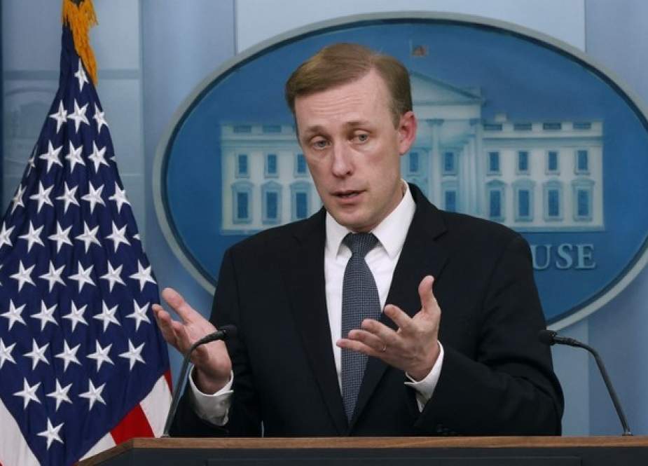 Jake Sullivan briefs reporters at the White House in Washington DC