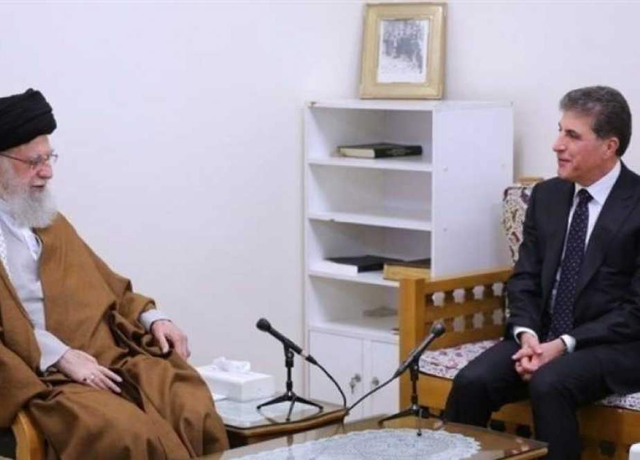 President of the Iraqi Kurdistan Region Nechervan Barzani with Leader of the Islamic Revolution Imam Sayyed Ali Khamenei in Tehran