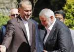 Iranian Foreign Minister Hossein AmirAbdollahian with Hamas chief Ismail Haniyeh