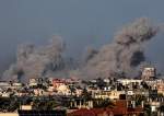 Smoke billowing over the southern Gaza Strip during Israeli bombardmen