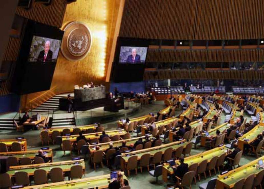 اقوام متحدہ میں فلسطین کو آزاد اور خود مختار ریاست کا درجہ دینے کی قرارداد منظور