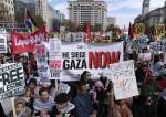 Pro-Palestinian rally demanding immediate ceasefire in Gaza in Washington