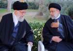Leader of the Islamic Revolution Ayatollah Seyyed Ali Khamenei (L) and President Ebrahim Raeisi