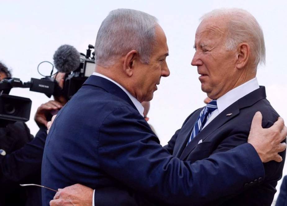 US President Joe Biden is greeted by Israeli prime minister Benjamin Netanyahu