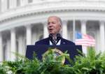President Joe Biden speaks during a memorial service at the Capitol in Washington