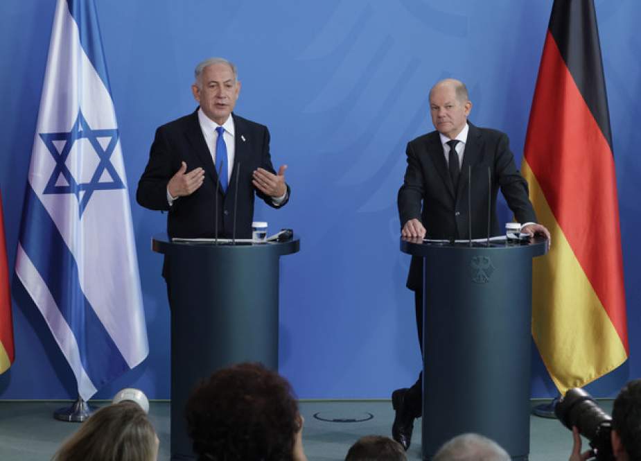 German Chancellor Olaf Scholz and Israeli PM Benjamin Netanyahu